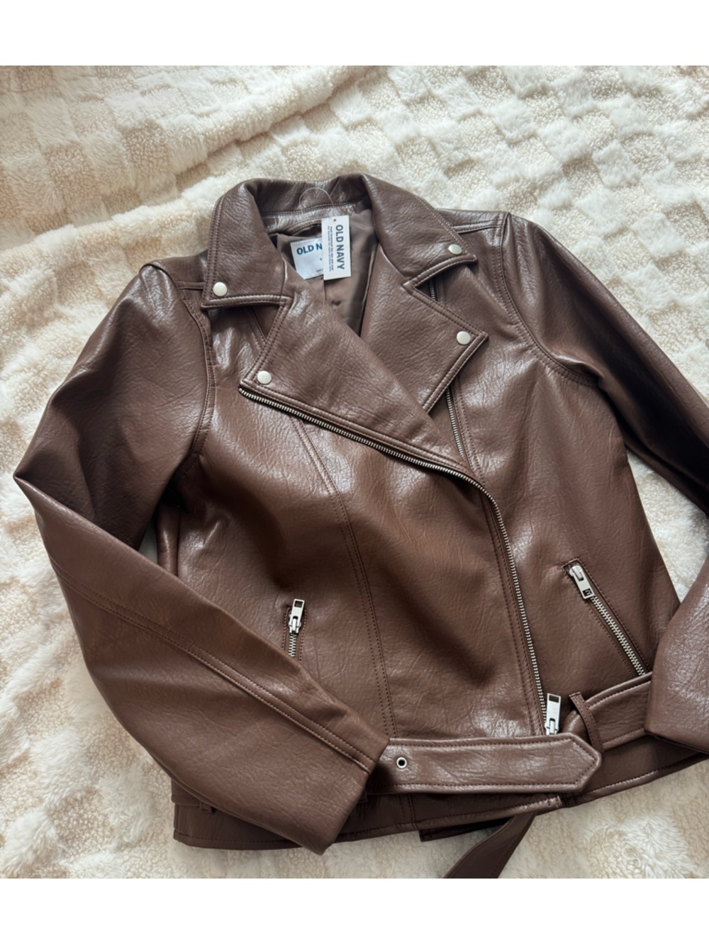Old Navy Faux brown leather jacket. NWT size small